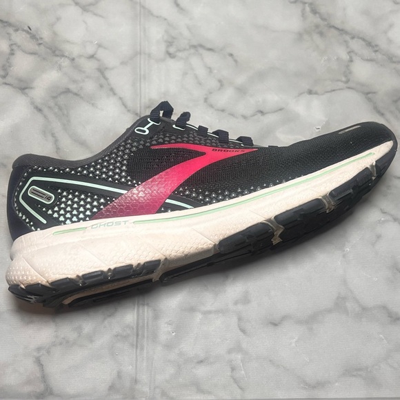 Brooks Ghost 14 Women’s Running Shoes Size 8.5 Black Pink Cushion Sneakers - Picture 9 of 12